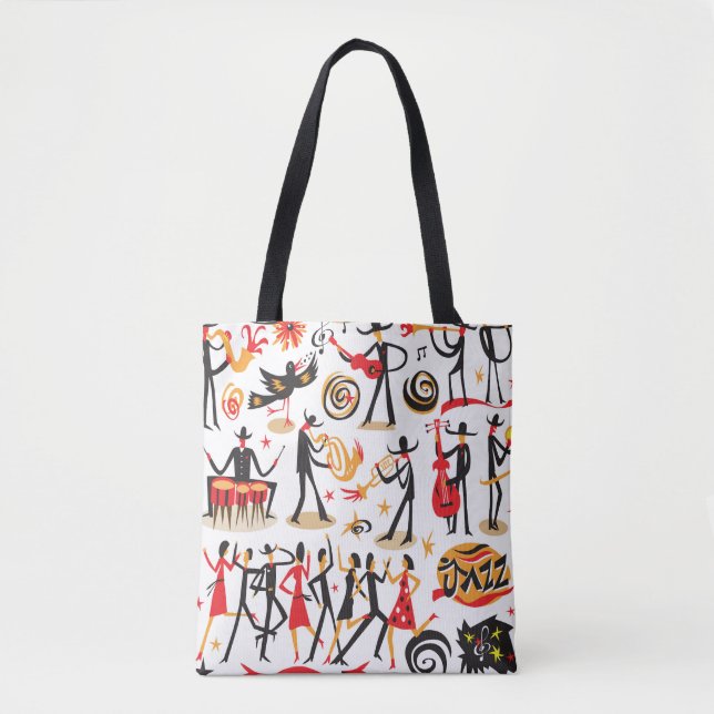 Jazz Icons Set: White Background Isolated Tote Bag (Front)