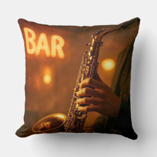 Jazz in Bar Lights Cushion
