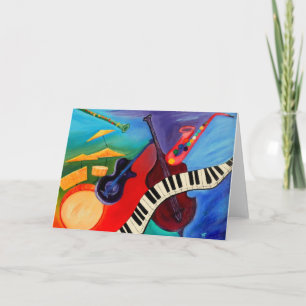 Jazz It Abstract Greetingcard Card