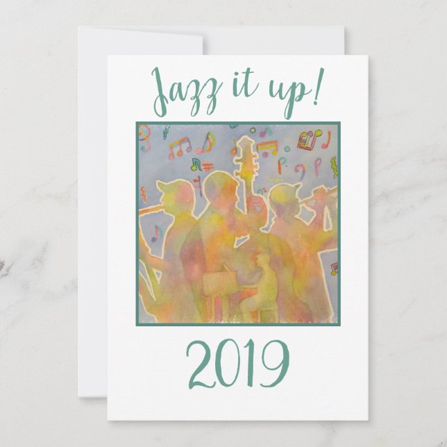 Jazz it Up New Year Holiday Card (Front)