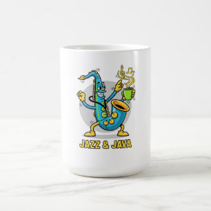 Jazz & Java Funny Saxophone Coffee Mugs    Jazz 