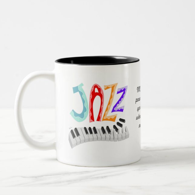 Jazz Lettering Two-Tone Coffee Mug (Left)