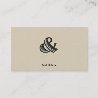 Jazz Letterpress Ampersand Black Business Card