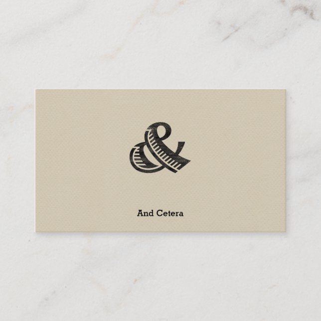 Jazz Letterpress Ampersand Black Business Card (Front)