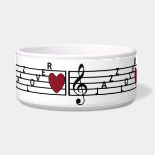 Jazz Lover Ceramic Pet Bowl
