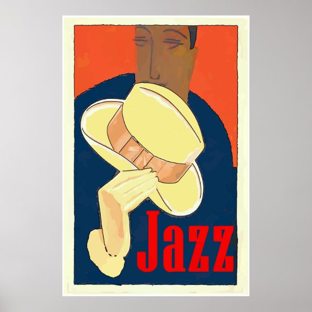 Jazz Man with Yellow Hat Poster (Front)