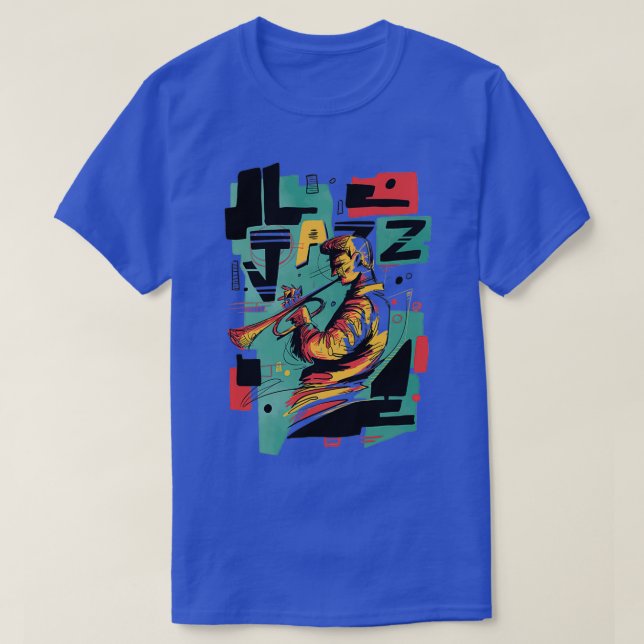 Jazz Music Abstract Style  T-Shirt (Design Front)