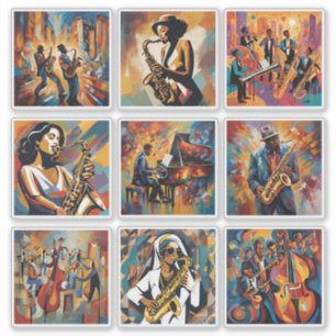 Jazz Music Art Sticker Collection