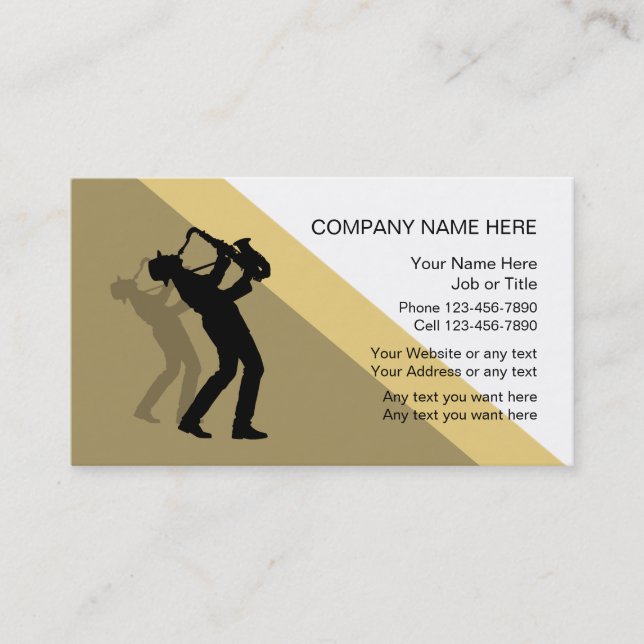 Jazz Music Business Card Template (Front)