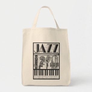 Jazz Music Instruments Canvas Tote