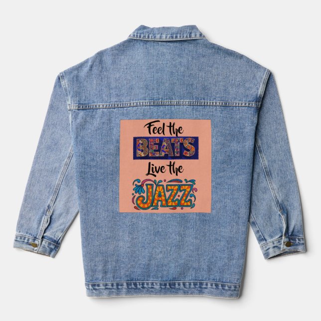 Jazz music lover denim jacket (Back)