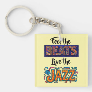 Jazz music lover key ring