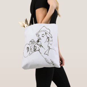 Jazz music lover trumpet player tote bag