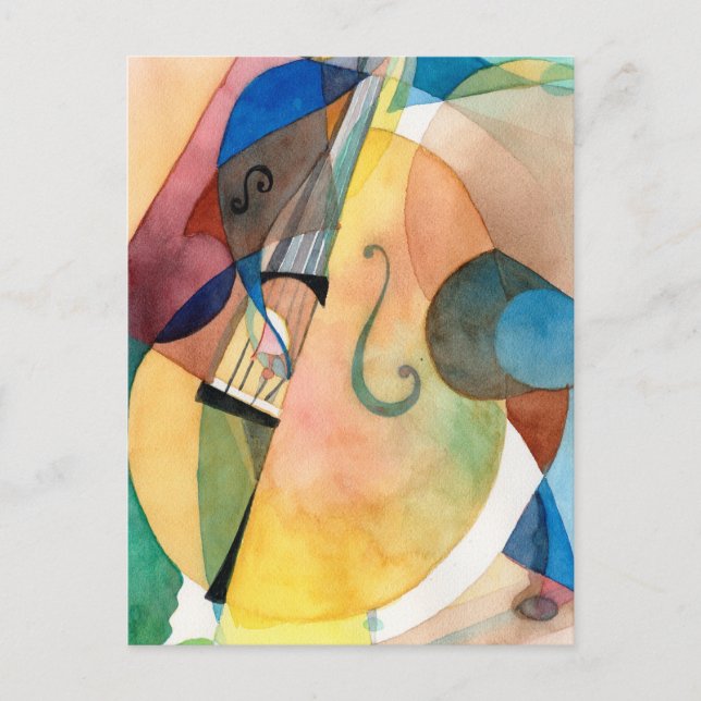 Jazz Music Painting "Bassline" Postcard (Front)