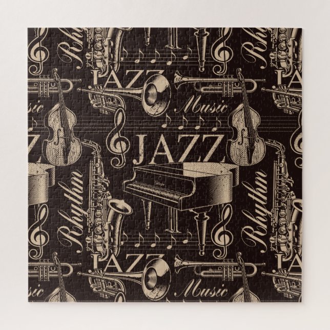 Jazz Music Pattern Jigsaw Puzzle (Vertical)