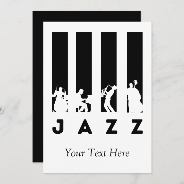 Jazz Music personalised Invitation (Front/Back)
