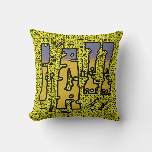 Jazz Music Throw Pillow (Front)