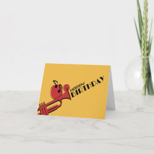 JAZZ MUSIC TRUMPET HAPPY BIRTHDAY CARD