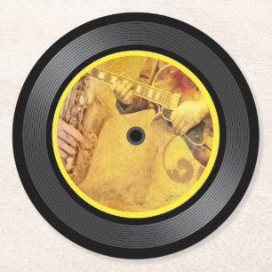 Jazz Music Vinyl Record Round Paper Coaster