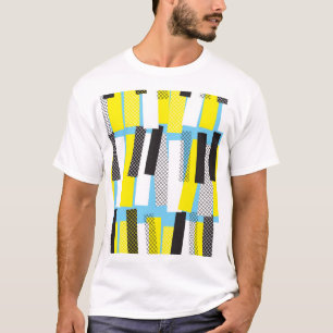 Jazz music, yellow blue geometric pattern. T-Shirt