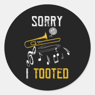 Jazz Musician Trombonist Marching Band Trombone Classic Round Sticker