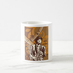 Jazz Musician with Saxophone Coffee Mug