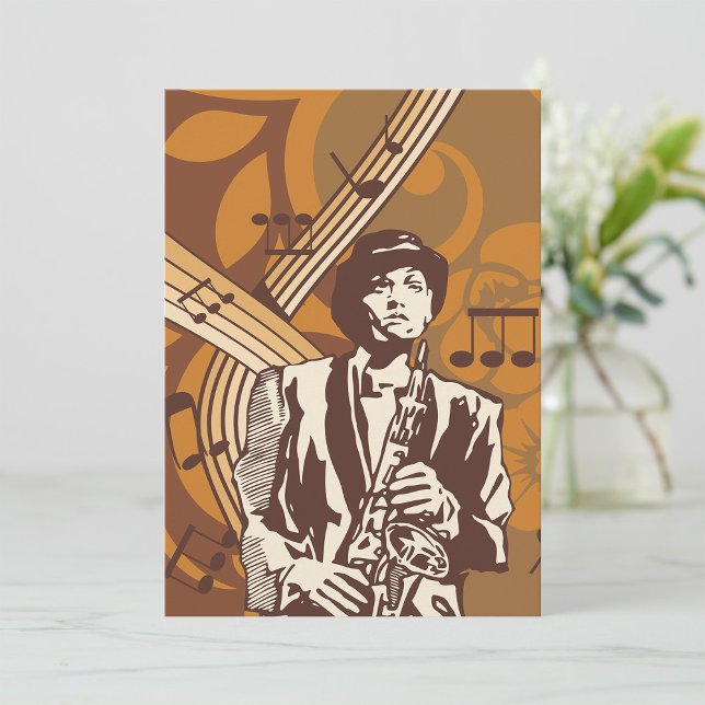 Jazz Musician with Saxophone Invitation (Creator Uploaded)