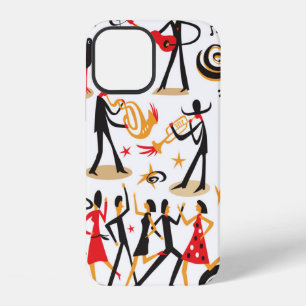 jazz musicians - icons set . Isolated on white bac iPhone 12 Case