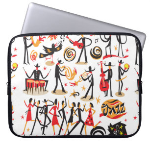 jazz musicians - icons set . Isolated on white bac Laptop Sleeve