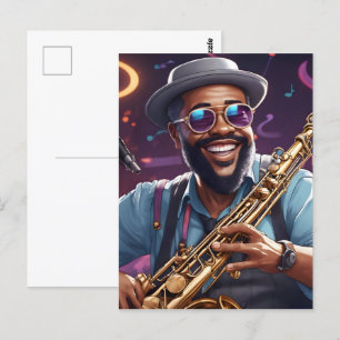 jazz musicians postcard