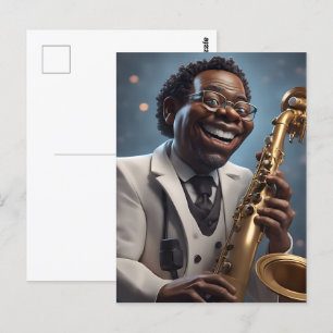 jazz musicians postcard
