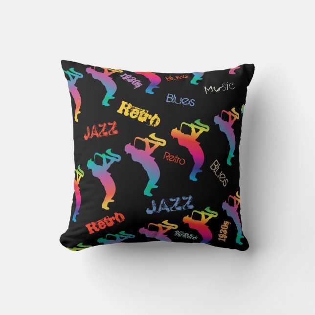 Jazz Musicians Retro Blues Music POP ART Cushion (Front)