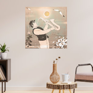Jazz Musicians Retro Music Blues Vintage ART Paint Poster