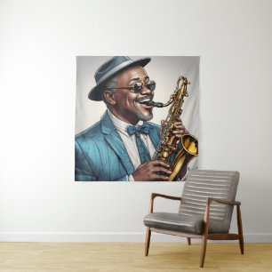 jazz musicians tapestry