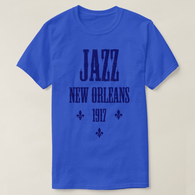 JAZZ NEW ORLEANS BLUE TShirt (Design Front)