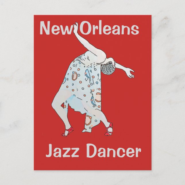 Jazz, New Orleans, Dancer Postcard (Front)