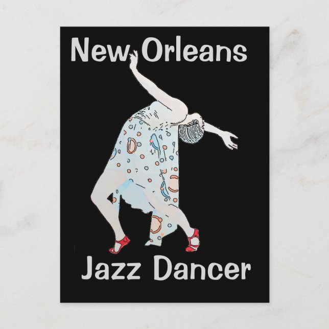 Jazz, New Orleans, Dancer Postcard (Front)
