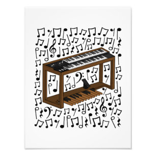 Jazz Organ Musical Notes Organist Musician Photo Print