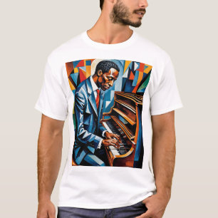 Jazz Pianist Abstract Musician Artistic Style Tee