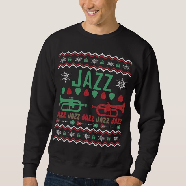Jazz Player Ugly Christmas Sweater (Front)