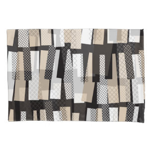 Jazz Rhythms: Black White Geometric Pillowcase