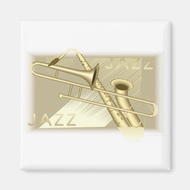 Jazz Saxaphone and Trombone Magnet (Front)