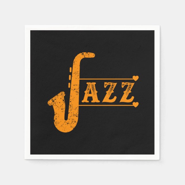 Jazz Saxophone Band Music Saxophonist Alto Gift Napkin (Front)