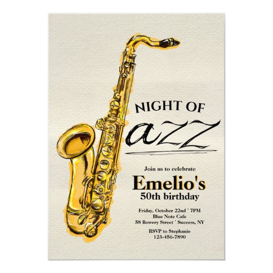 Jazz Saxophone Invitation