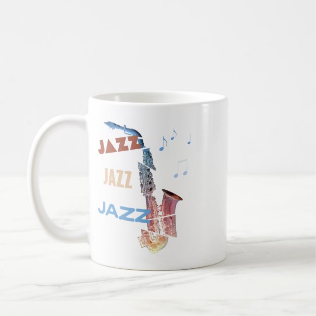 Jazz Saxophone Modern Art Coffee Mug (Left)