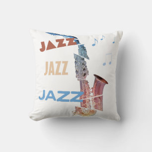 Jazz Saxophone Modern Art Cushion