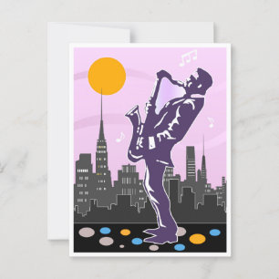 Jazz Saxophone Musician Postcard