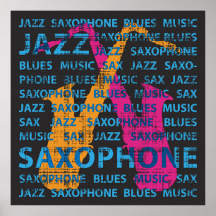 Jazz Saxophone Poster
