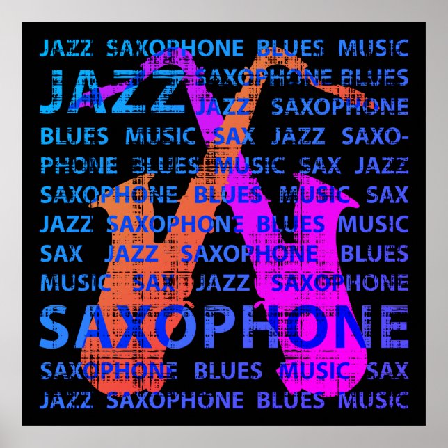 Jazz Saxophone Poster (Front)