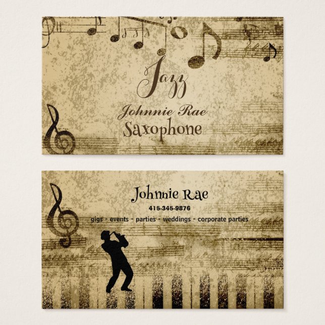 Jazz Saxophone Sheet Music For Hire  (Front & Back)